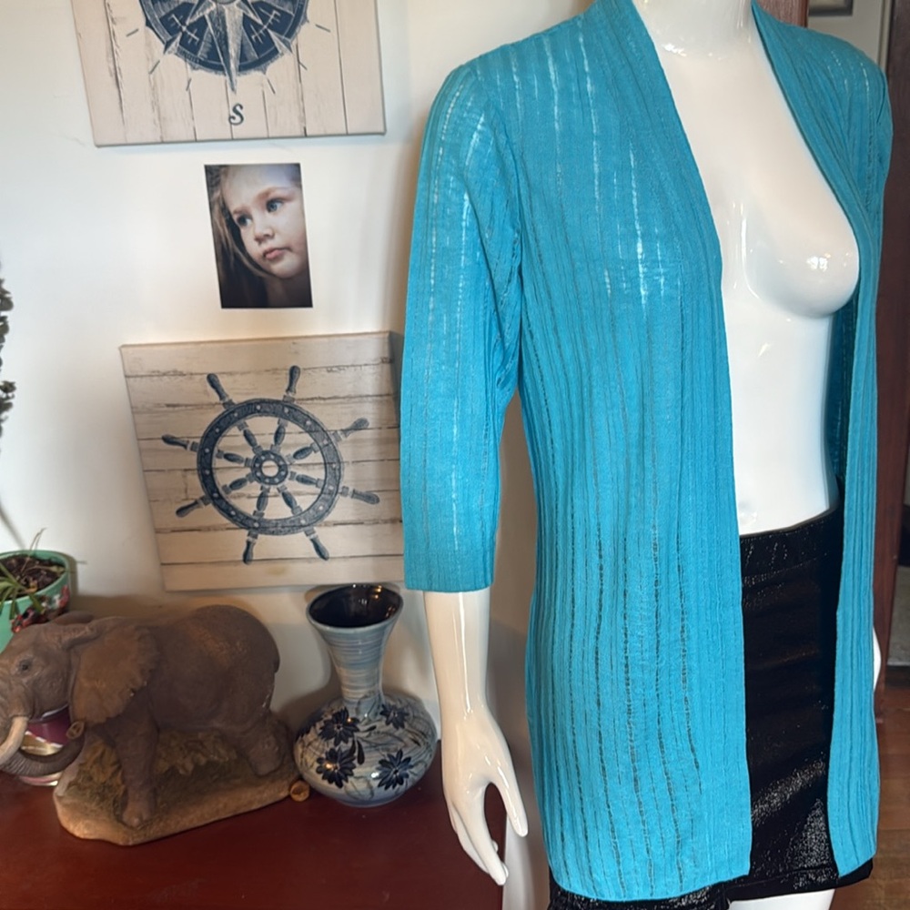 NWt northern reflections size small Blue Open-Front Cardigan